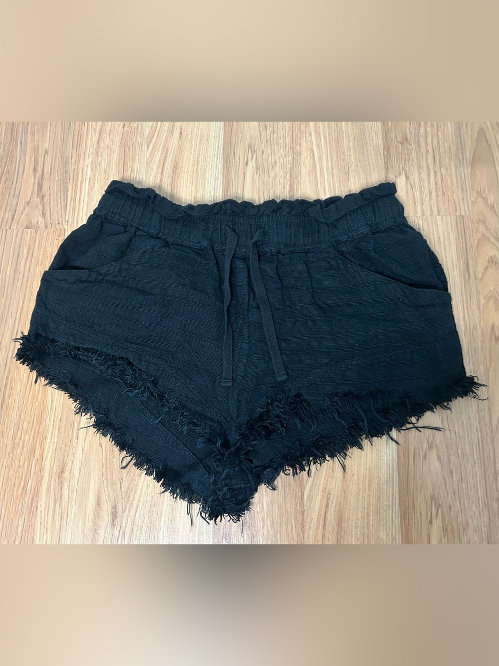 BDG Black Fringe Shorts